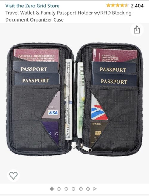Travel wallet passport organizer